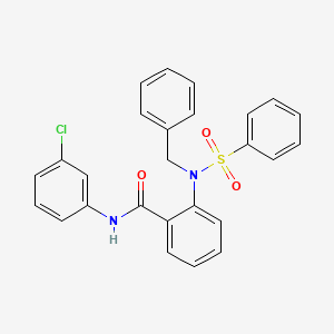 molecular formula C26H21ClN2O3S B5063336 2-[benzyl(phenylsulfonyl)amino]-N-(3-chlorophenyl)benzamide 