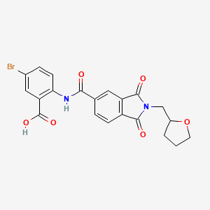 molecular formula C21H17BrN2O6 B5063347 5-bromo-2-({[1,3-dioxo-2-(tetrahydro-2-furanylmethyl)-2,3-dihydro-1H-isoindol-5-yl]carbonyl}amino)benzoic acid 