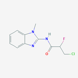 molecular formula C11H11ClFN3O B506335 3-chloro-2-fluoro-N-(1-methyl-1H-benzimidazol-2-yl)propanamide 