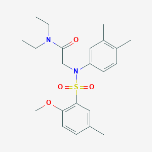 molecular formula C22H30N2O4S B5063351 N~2~-(3,4-dimethylphenyl)-N~1~,N~1~-diethyl-N~2~-[(2-methoxy-5-methylphenyl)sulfonyl]glycinamide 