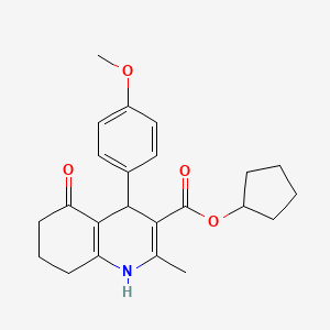 molecular formula C23H27NO4 B5063361 cyclopentyl 4-(4-methoxyphenyl)-2-methyl-5-oxo-1,4,5,6,7,8-hexahydro-3-quinolinecarboxylate 