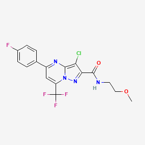 molecular formula C17H13ClF4N4O2 B5063363 3-chloro-5-(4-fluorophenyl)-N-(2-methoxyethyl)-7-(trifluoromethyl)pyrazolo[1,5-a]pyrimidine-2-carboxamide 