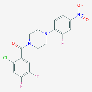 molecular formula C17H13ClF3N3O3 B5063409 1-(2-chloro-4,5-difluorobenzoyl)-4-(2-fluoro-4-nitrophenyl)piperazine CAS No. 330636-43-6