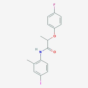 molecular formula C16H15FINO2 B506341 2-(4-fluorophenoxy)-N-(4-iodo-2-methylphenyl)propanamide 