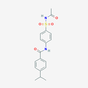 molecular formula C18H20N2O4S B506342 N-{4-[(acetylamino)sulfonyl]phenyl}-4-isopropylbenzamide 