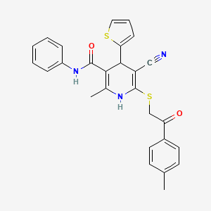 molecular formula C27H23N3O2S2 B5063429 5-cyano-2-methyl-6-{[2-(4-methylphenyl)-2-oxoethyl]thio}-N-phenyl-4-(2-thienyl)-1,4-dihydro-3-pyridinecarboxamide 