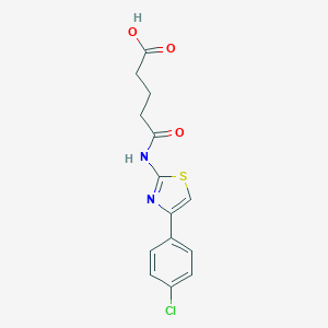 molecular formula C14H13ClN2O3S B506344 5-{[4-(4-Chlorophenyl)-1,3-thiazol-2-yl]amino}-5-oxopentanoic acid 