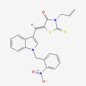 molecular formula C22H17N3O3S2 B5063450 3-allyl-5-{[1-(2-nitrobenzyl)-1H-indol-3-yl]methylene}-2-thioxo-1,3-thiazolidin-4-one 