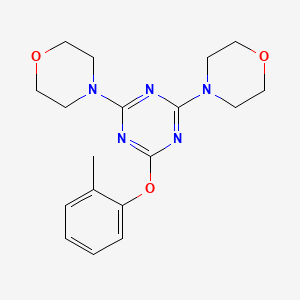 molecular formula C18H23N5O3 B5063457 2-(2-methylphenoxy)-4,6-di-4-morpholinyl-1,3,5-triazine 