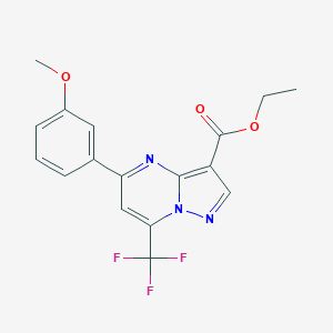 molecular formula C17H14F3N3O3 B506347 Ethyl 5-(3-methoxyphenyl)-7-(trifluoromethyl)pyrazolo[1,5-a]pyrimidine-3-carboxylate CAS No. 514799-10-1