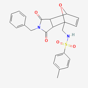 molecular formula C23H22N2O5S B5063497 N-[(4-benzyl-3,5-dioxo-10-oxa-4-azatricyclo[5.2.1.0~2,6~]dec-8-en-1-yl)methyl]-4-methylbenzenesulfonamide 