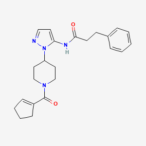 N-{1-[1-(1-cyclopenten-1-ylcarbonyl)-4-piperidinyl]-1H-pyrazol-5-yl}-3-phenylpropanamide