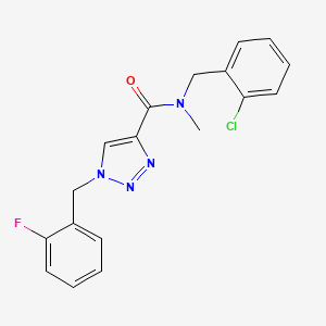 molecular formula C18H16ClFN4O B5063515 N-(2-chlorobenzyl)-1-(2-fluorobenzyl)-N-methyl-1H-1,2,3-triazole-4-carboxamide 