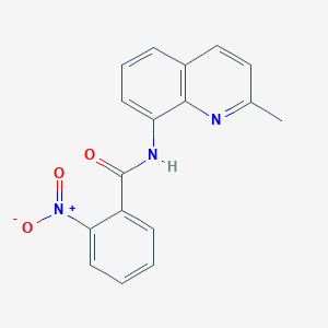 molecular formula C17H13N3O3 B506352 N-(2-methylquinolin-8-yl)-2-nitrobenzamide 