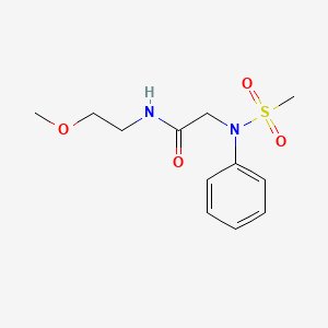 molecular formula C12H18N2O4S B5063522 N~1~-(2-methoxyethyl)-N~2~-(methylsulfonyl)-N~2~-phenylglycinamide 