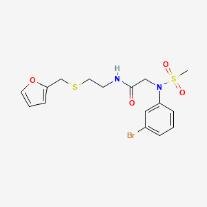 molecular formula C16H19BrN2O4S2 B5063527 N~2~-(3-bromophenyl)-N~1~-{2-[(2-furylmethyl)thio]ethyl}-N~2~-(methylsulfonyl)glycinamide 