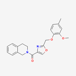molecular formula C22H22N2O4 B5063531 2-({2-[(2-methoxy-4-methylphenoxy)methyl]-1,3-oxazol-4-yl}carbonyl)-1,2,3,4-tetrahydroisoquinoline 