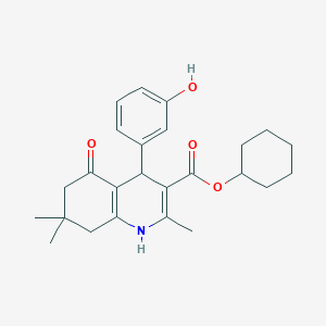 molecular formula C25H31NO4 B5063537 cyclohexyl 4-(3-hydroxyphenyl)-2,7,7-trimethyl-5-oxo-1,4,5,6,7,8-hexahydro-3-quinolinecarboxylate 