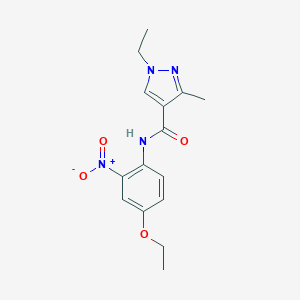 molecular formula C15H18N4O4 B506356 N-(4-ethoxy-2-nitrophenyl)-1-ethyl-3-methyl-1H-pyrazole-4-carboxamide 