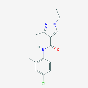 molecular formula C14H16ClN3O B506358 N-(4-chloro-2-methylphenyl)-1-ethyl-3-methyl-1H-pyrazole-4-carboxamide 