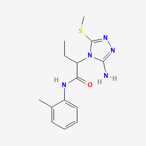 2-[3-amino-5-(methylthio)-4H-1,2,4-triazol-4-yl]-N-(2-methylphenyl)butanamide