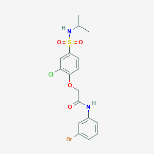 molecular formula C17H18BrClN2O4S B5063605 N-(3-bromophenyl)-2-{2-chloro-4-[(isopropylamino)sulfonyl]phenoxy}acetamide 