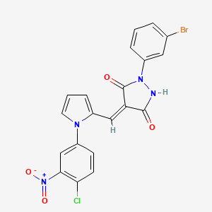 molecular formula C20H12BrClN4O4 B5063607 1-(3-bromophenyl)-4-{[1-(4-chloro-3-nitrophenyl)-1H-pyrrol-2-yl]methylene}-3,5-pyrazolidinedione 