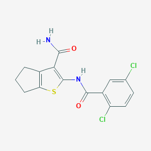 molecular formula C15H12Cl2N2O2S B506361 2-[(2,5-dichlorobenzoyl)amino]-5,6-dihydro-4H-cyclopenta[b]thiophene-3-carboxamide 