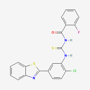 molecular formula C21H13ClFN3OS2 B5063625 N-({[5-(1,3-benzothiazol-2-yl)-2-chlorophenyl]amino}carbonothioyl)-2-fluorobenzamide 