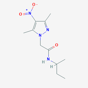 molecular formula C11H18N4O3 B506363 N-(butan-2-yl)-2-(3,5-dimethyl-4-nitro-1H-pyrazol-1-yl)acetamide 