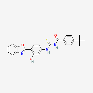 molecular formula C25H23N3O3S B5063638 N-({[4-(1,3-benzoxazol-2-yl)-3-hydroxyphenyl]amino}carbonothioyl)-4-tert-butylbenzamide 