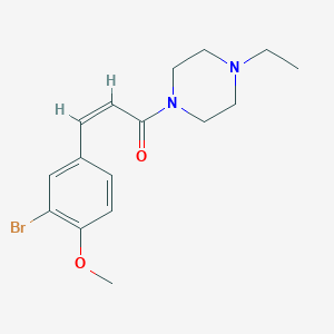 molecular formula C16H21BrN2O2 B506364 2-Bromo-4-[3-(4-ethyl-1-piperazinyl)-3-oxo-1-propenyl]phenyl methyl ether 