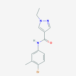 molecular formula C13H14BrN3O B506365 N-(4-bromo-3-methylphenyl)-1-ethyl-1H-pyrazole-4-carboxamide 