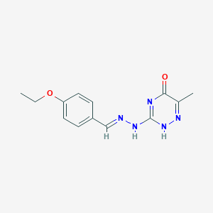 molecular formula C13H15N5O2 B506366 3-[(2E)-2-[(4-ethoxyphenyl)methylidene]hydrazinyl]-6-methyl-2H-1,2,4-triazin-5-one 
