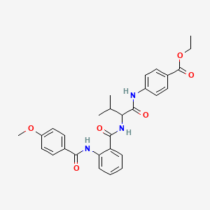 molecular formula C29H31N3O6 B5063664 ethyl 4-[(N-{2-[(4-methoxybenzoyl)amino]benzoyl}valyl)amino]benzoate 