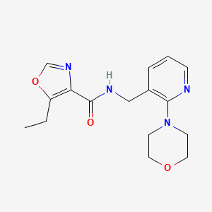molecular formula C16H20N4O3 B5063675 5-ethyl-N-{[2-(4-morpholinyl)-3-pyridinyl]methyl}-1,3-oxazole-4-carboxamide 