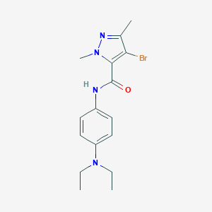 molecular formula C16H21BrN4O B506369 4-bromo-N-[4-(diethylamino)phenyl]-1,3-dimethyl-1H-pyrazole-5-carboxamide 