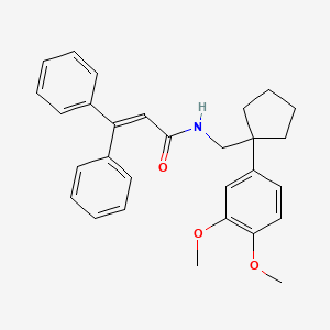 molecular formula C29H31NO3 B5063691 N-{[1-(3,4-dimethoxyphenyl)cyclopentyl]methyl}-3,3-diphenylacrylamide 
