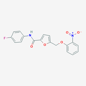 molecular formula C18H13FN2O5 B506371 N-(4-fluorophenyl)-5-[(2-nitrophenoxy)methyl]furan-2-carboxamide 