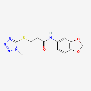 N-1,3-benzodioxol-5-yl-3-[(1-methyl-1H-tetrazol-5-yl)thio]propanamide