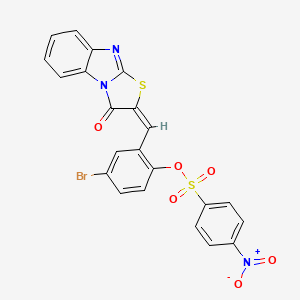 4-bromo-2-[(3-oxo[1,3]thiazolo[3,2-a]benzimidazol-2(3H)-ylidene)methyl]phenyl 4-nitrobenzenesulfonate
