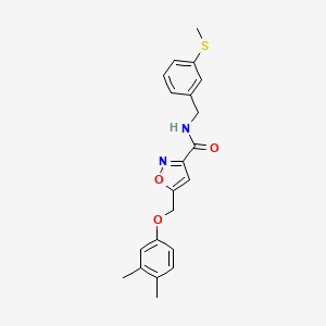 molecular formula C21H22N2O3S B5063748 5-[(3,4-dimethylphenoxy)methyl]-N-[3-(methylthio)benzyl]-3-isoxazolecarboxamide 