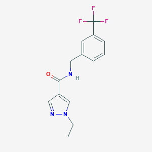molecular formula C14H14F3N3O B506375 1-ethyl-N-[3-(trifluoromethyl)benzyl]-1H-pyrazole-4-carboxamide 
