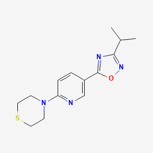 molecular formula C14H18N4OS B5063757 4-[5-(3-isopropyl-1,2,4-oxadiazol-5-yl)-2-pyridinyl]thiomorpholine 