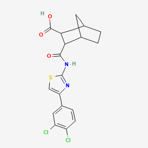 molecular formula C18H16Cl2N2O3S B5063768 3-({[4-(3,4-dichlorophenyl)-1,3-thiazol-2-yl]amino}carbonyl)bicyclo[2.2.1]heptane-2-carboxylic acid 