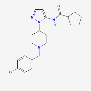 molecular formula C22H30N4O2 B5063769 N-{1-[1-(4-methoxybenzyl)-4-piperidinyl]-1H-pyrazol-5-yl}cyclopentanecarboxamide 