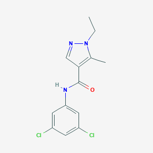 molecular formula C13H13Cl2N3O B506378 N-(3,5-dichlorophenyl)-1-ethyl-5-methyl-1H-pyrazole-4-carboxamide 