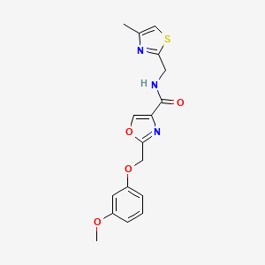 molecular formula C17H17N3O4S B5063786 2-[(3-methoxyphenoxy)methyl]-N-[(4-methyl-1,3-thiazol-2-yl)methyl]-1,3-oxazole-4-carboxamide 