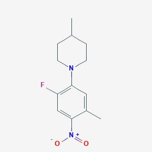 molecular formula C13H17FN2O2 B5063789 1-(2-fluoro-5-methyl-4-nitrophenyl)-4-methylpiperidine 