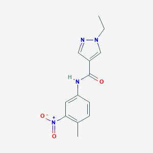 molecular formula C13H14N4O3 B506379 1-ethyl-N-{3-nitro-4-methylphenyl}-1H-pyrazole-4-carboxamide 